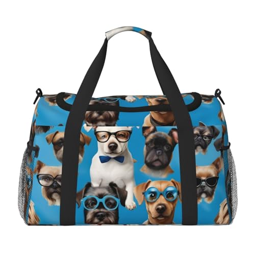 Turnbeutel mit kurzhaarigem Zeiger in Brille, großes Fassungsvermögen, faltbare Tragetasche für Outdoor-Aktivitäten von VPPUR