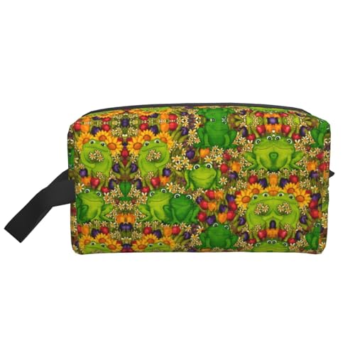 VPPUR Aufbewahrungstasche mit Froschmotiv, großes Fassungsvermögen, mit Reißverschluss, Reise-Kosmetik-Organizer für Toilettenartikel, Make-up, Weiss/opulenter Garten, Einheitsgröße VPPUR Aufbewahrungstasche mit Froschmotiv, großes Fassungsvermögen, mit Reißverschluss, Reise-Kosmetik-Organizer für Toilettenartikel, Make-up, Weiss/opulenter Garten, Einheitsgröße von VPPUR