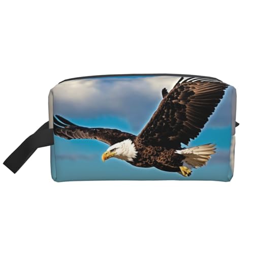 VPPUR Aufbewahrungstasche mit fliegendem Adler, großes Fassungsvermögen, mit Reißverschluss, Reise-Kosmetik-Organizer für Toilettenartikel, Make-up, Weiss/opulenter Garten, Einheitsgröße von VPPUR