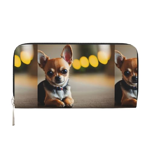 VPPUR Chihuahua Dog 1 Print Hand Wallet Crafted Lady Wallet for Women Wallet Clutch for Travel Casual Trendy, Schwarz, Einheitsgröße, Kunst von VPPUR