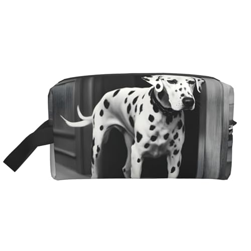 VPPUR Dalmatiner Aufbewahrungstasche mit großem Fassungsvermögen, mit Reißverschluss, Reise-Kosmetik-Organizer für Toilettenartikel, Make-up, Weiss/opulenter Garten, Einheitsgröße von VPPUR