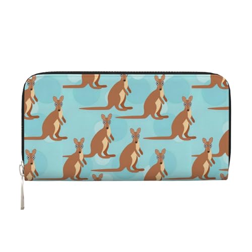 VPPUR Funny for Kangaroo Zoo Print Hand Wallet Crafted Lady Wallet for Women Wallet Clutch for Travel Casual Trendy, Schwarz, Einheitsgröße, Kunst von VPPUR