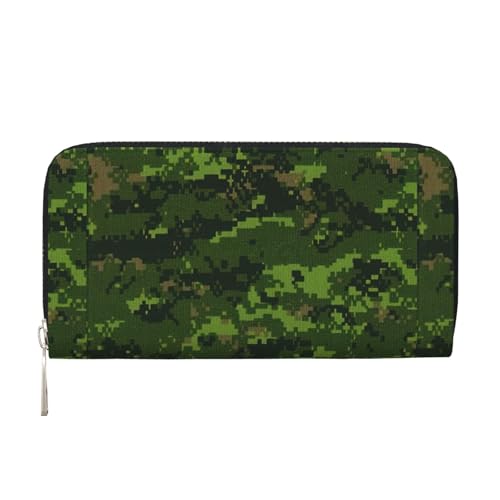 VPPUR Green Army Digital Camouflage Print Hand Wallet Crafted Lady Wallet for Women Wallet Clutch for Travel Casual Trendy, Schwarz, Einheitsgröße, Kunst von VPPUR