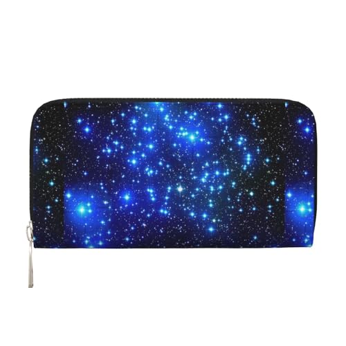 VPPUR Handgefertigte Damengeldbörse mit Galaxie-Stern-Aufdruck, Clutch, für Reisen, lässig, trendig, Schwarz, Einheitsgröße, Kunst von VPPUR