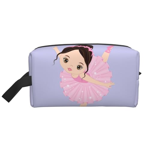 VPPUR Kleine Ballerina Tanzende Mädchen Druck Große Kapazität Reißverschluss Aufbewahrungstasche Reise Kosmetik Organizer für Toilettenartikel Make-up, Weiss/opulenter Garten, Einheitsgröße von VPPUR