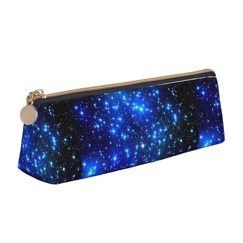 VPPUR Kleines Federmäppchen mit Galaxie-Stern-Aufdruck, dreieckige Tasche mit Stifthalter mit Reißverschluss für Schreibwerkzeuge, Weiß, One Size von VPPUR
