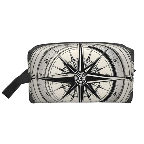 VPPUR Law of the Compass Navigation 1 Print Large Capacity Zippered Storage Bag Travel Cosmetic Organizer for Toiletries Makeup, Weiss/opulenter Garten, Einheitsgröße von VPPUR