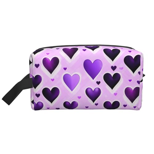 VPPUR Modische Aufbewahrungstasche mit Herzmotiv, großes Fassungsvermögen, mit Reißverschluss, Reise-Kosmetik-Organizer für Toilettenartikel, Make-up, Weiss/opulenter Garten, Einheitsgröße von VPPUR