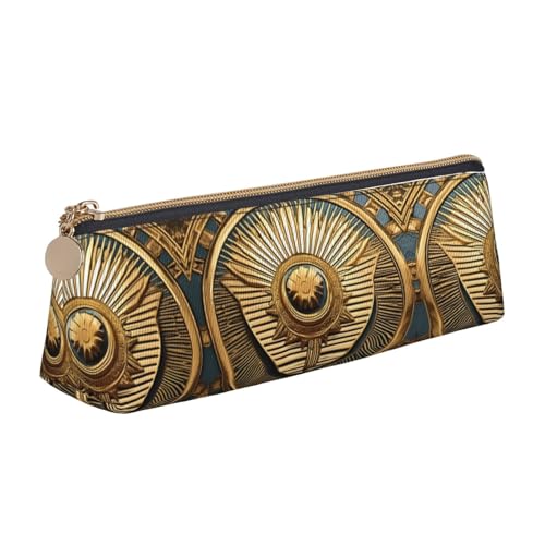 VPPUR Sun Federmäppchen, altägyptisch, zeitlos, Anmut, klein, dreieckig, mit Stifthalter mit Reißverschluss für Schreibwerkzeuge, Weiß, One Size von VPPUR