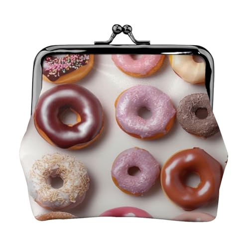 Verschiedene Geschmacksrichtungen von Donuts-Druck, modische Damen-Münzgeldbörse, niedlich, Mini-Reißverschluss-Geldbörse mit Kussverschluss, wasserdicht Verschiedene Geschmacksrichtungen von Donuts-Druck, modische Damen-Münzgeldbörse, niedlich, Mini-Reißverschluss-Geldbörse mit Kussverschluss, wasserdicht von VPPUR