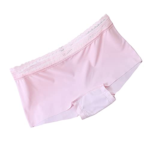 VPbao Damen Boyshort Höschen Nahtlose Boxershorts Low Rise Spitze Ice Silk Boxershorts Unterwäsche Gr. L, rose von VPbao