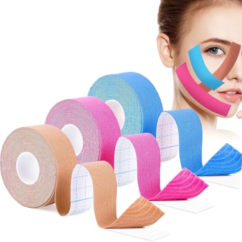 Face Lifting Tape, 3 Stück, Multifunktion Anti Falten Face Tape, Anti Wrinkle Plasters - Wrinkle Patch, Facial Patches für Straffung und Straffung der Haut, für Stirn Zornesfalte Auge, 2.5CM*5M von VQEOEOT