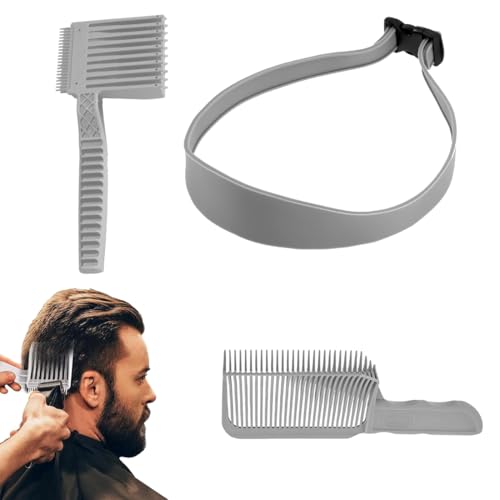 Gebogenes Haarschnitt Band, 3 Stück Rasur-Haarschnitt-Vorlagen, Rasierschablone Haarschnitt Schablone Einfach und Schnell Halsausschnitt-Rasierschablone, für Männer, Fade Combs Gebogener von VQEOEOT