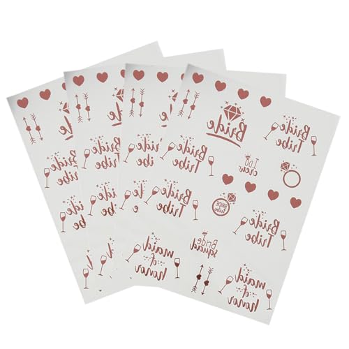 Junggesellenabschied Tattoo Set, 4 Stück Blätter Bachelorette Party Tattoo Brautstamm Tattoos Temporäre Tätowierungen, Bride Team bride Hochzeit temporäre Tattoos Junggesellinnenabschied Frauen von VQEOEOT