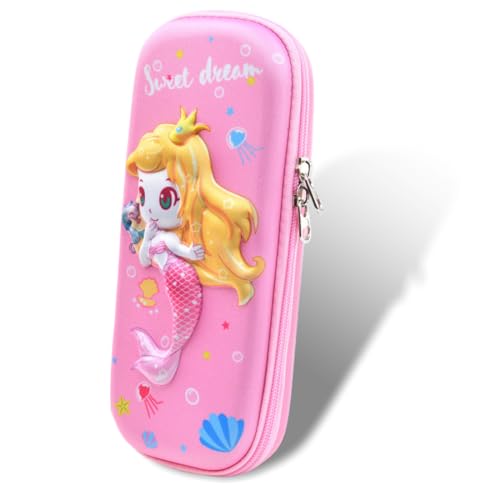 Meerjungfrau Federtasche, 3D Große Kapazität Mäppchen mit Reißverschluss, Mäppchen Mädchen Teenager, Wasserfestes Schreibwaren-Set Mit Hoher Kapazität für Kinder, Mehrfarbig von VQEOEOT