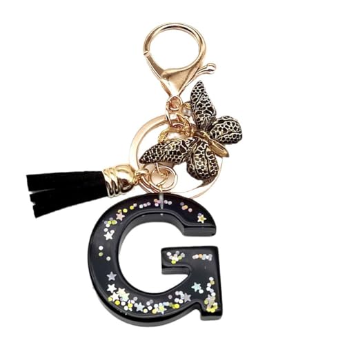 Schlüsselanhänger mädchen Schlüsselanhänger mit, Anfangsbuchstaben Schmetterling Schlüsselanhänger Teenager mädchen, Anfangsbuchstaben Frauen Keychain Geschenk, G von VQEOEOT