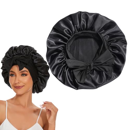Seidenhaube zum Schlafen Lange Haare, 1 Stück Seidenhaube zum Schlafen, für die Nacht Weiche Silk Bonnet Schlafmütze für Damen und Mädchen, Weiche und Bequeme Seide-Schlafkappe Duschhaube Damen von VQEOEOT