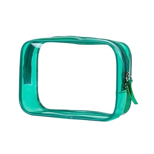 1pc PVC Frauen Make-Up Taschen Transparente Kosmetik Tasche Beauty Case Zipper Klar Reise Veranstalter Lagerung Bad Kulturbeutel Waschen Beutel (Color : Green) von VRILU