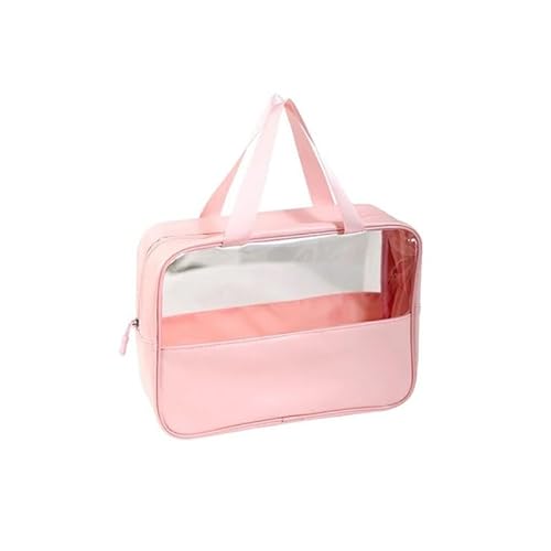 Quadratischer Make-up-Organizer, Aufbewahrungstasche for Damen, großes Toilettenset, Reise-Kulturbeutel, Organizer, Kosmetiktasche for Damen (Color : Pink, Size : L 1PC) von VRILU