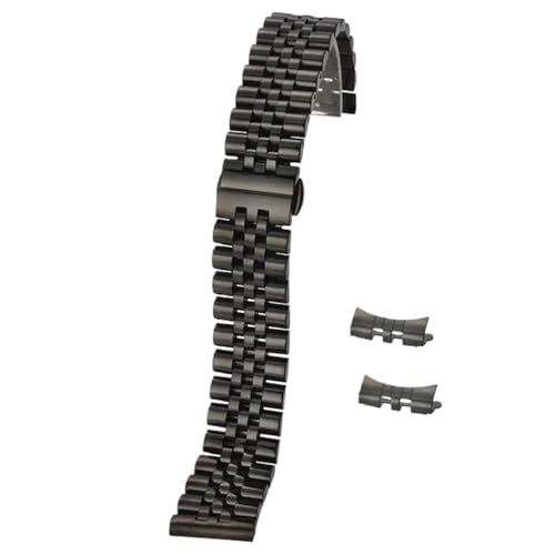 VRKRTVBLB Edelstahl-Metall-Uhrenarmband 12–22 mm for Herren und Damen mit gebogenen Enden, geeignet for Smart Quartz(B,20mm) von VRKRTVBLB