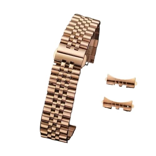 VRKRTVBLB Edelstahl-Metall-Uhrenarmband 12–22 mm for Herren und Damen mit gebogenen Enden, geeignet for Smart Quartz(F,18mm) von VRKRTVBLB
