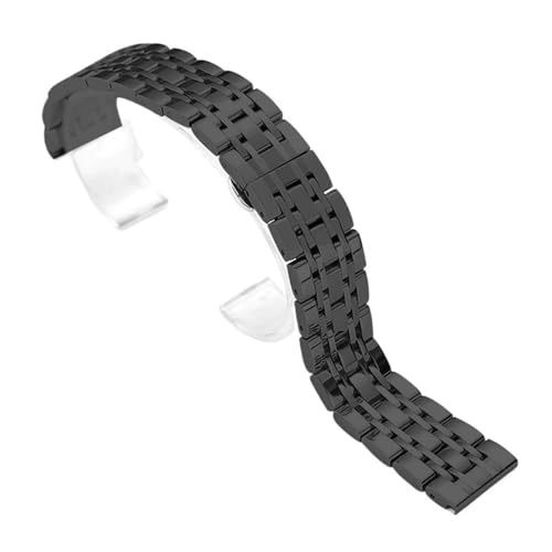 VRKRTVBLB Uhrenarmband aus Edelstahl, 14–22 mm, Armband aus massivem Metall, Zubehör for Männer und Frauen(Black,14mm) von VRKRTVBLB