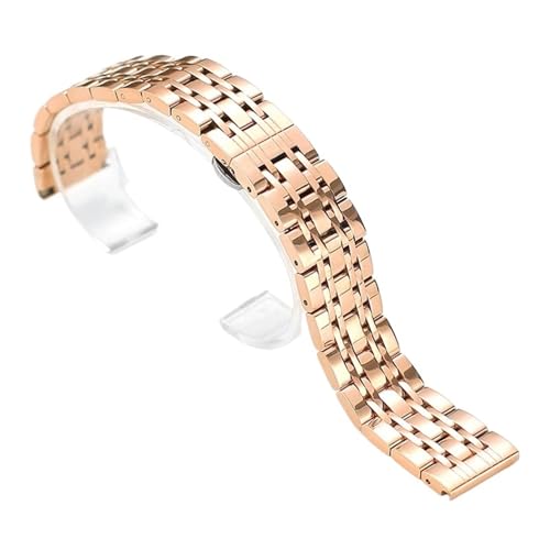 VRKRTVBLB Uhrenarmband aus Edelstahl, 14–22 mm, Armband aus massivem Metall, Zubehör for Männer und Frauen(Rose Gold,22mm) von VRKRTVBLB