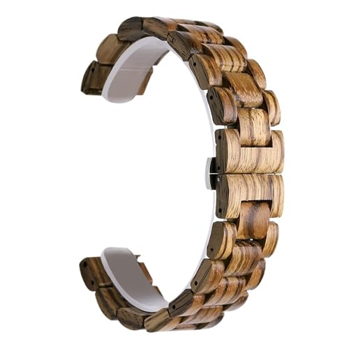 VRKRTVBLB Uhrenarmband aus Holz, 20 mm bis 22 mm, Unisex-Armband, Ersatz-Armband aus Holz(Brown,20mm) von VRKRTVBLB