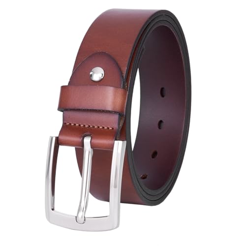 VRLEGEND Gürtel Herren aus Vollrindleder Ledergürtel Herren 3.8 cm | Business & Freizeit | Langlebig | Geschenkbox-Paket |(Braun,Gesamtlänge 115cm) von VRLEGEND