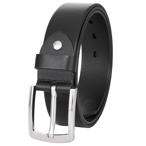 VRLEGEND Gürtel Herren aus Vollrindleder Ledergürtel Herren 3.8 cm | Business & Freizeit | Langlebig | Geschenkbox-Paket |(Schwarz,Gesamtlänge 115cm) von VRLEGEND