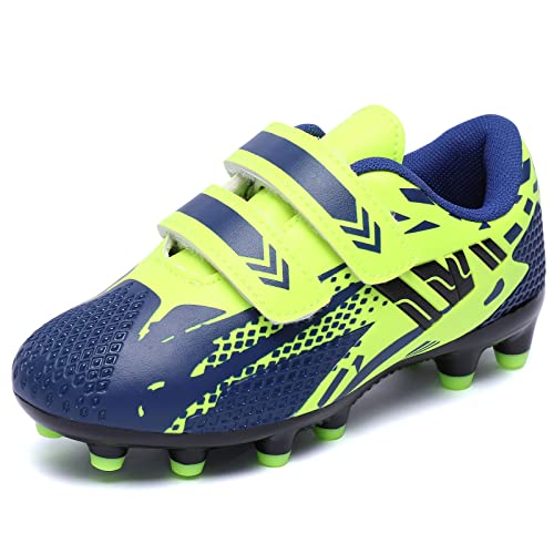 VRPKee Fussball Trainingsschuhe Jungen 36 Fußballschuhe Mädchen Fussballschuhe Kinder Sommer Outdoor Atmungsaktiv Turnschuhe Laufschuhe für Unisex Blau Grün von VRPKee