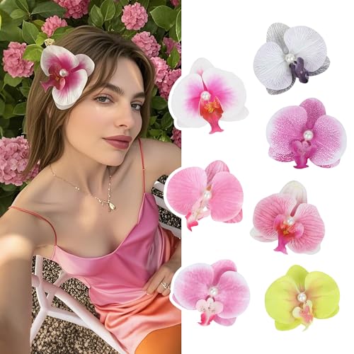 Hawaiianische Blumen-Haarspangen, Bohemian-Schmetterlings-Orchidee, künstliche tropische Phalaenopsis-Haarspange für Urlaub am Meer, Braut-Haarschmuck, Kopfbedeckung für Frauen und Mädchen (10,2 cm, 7 Hawaiianische Blumen-Haarspangen, Bohemian-Schmetterlings-Orchidee, künstliche tropische Phalaenopsis-Haarspange für Urlaub am Meer, Braut-Haarschmuck, Kopfbedeckung für Frauen und Mädchen (10,2 cm, 7 von VRbeatter