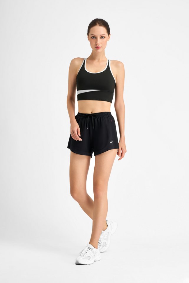 VS Variosports Laufshorts Damen 2-in-1 Laufshorts mit Innenhose & Handyfach – atmungsaktiv von VS Variosports