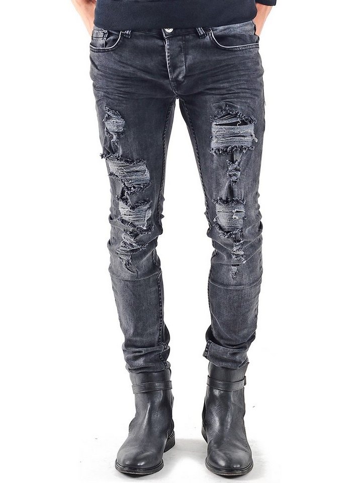 VSCT Destroyed-Jeans VSCT Jeans Herren Keno Rock Heavy Destroyed Look Destroyed Männer-Hose Jeans Slim Fit von VSCT