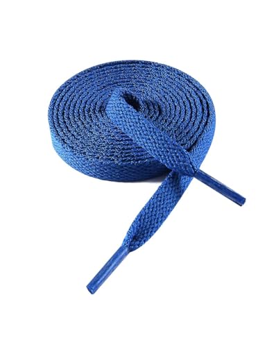 VSUDO 100 cm Länge Königsblau Flach Sneaker Schnürsenkel, 8mm Turnschuhe Schuhband, Royal Blue Sneaker Shoelace, Ersatz Sportschuhe Schnürsenkel für Frauen oder Männer (1 Paar-Königsblau-100cm) von VSUDO