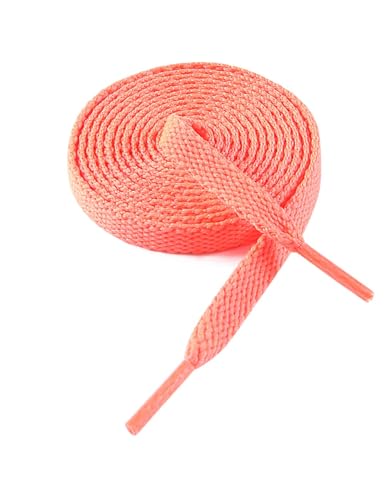 VSUDO 100cm Länge Orangerot Flach Sneaker Schnürsenkel, 8mm Orangerot Turnschuhe Schuhband, Orange Red Sneaker Shoelace, Ersatz Sportschuhe Schnürsenkel für Frauen oder Männer (1 Paar-Orangerot-100cm) von VSUDO