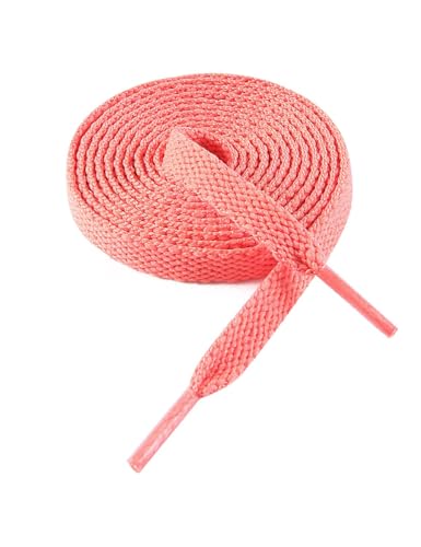 VSUDO Schnürsenkel Rot 110 cm Flach – 8mm Breite Schnürsenkel für Sneaker, Sportschuhe, Kinderschuhe – Watermelon Red Shoelaces, Ersatz Schuhband für Damen & Herren (1 Paar-Wassermelonenrot-110cm) von VSUDO