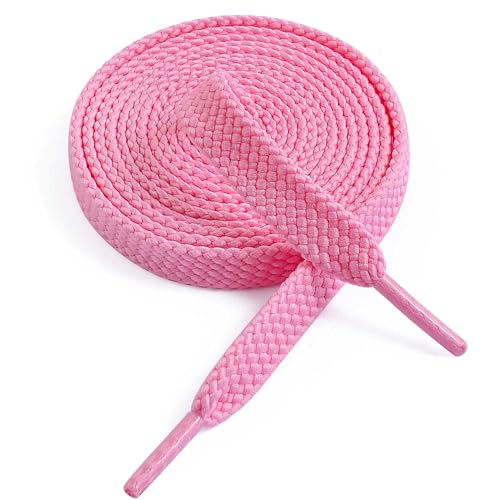 VSUDO 200 cm Hell Rosa Schnürsenkel, Flach, 9mm Breite Light Pink Shoe Laces, Doppellagig Gewebte Schuhbänder für Sportschuhe, Ersatz Schnürsenkel für Männer und Frauen (1 Paar-Hellrosa-200cm) von VSUDO