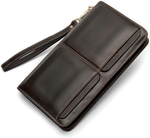 VSULZVNU Business Dual Pocket Herren Portemonnaie Lange Geldbörse mit Mehrere Kartenfächer Echtes Leder Herren Handtasche Clutch VSULZVNU Business Dual Pocket Herren Portemonnaie Lange Geldbörse mit Mehrere Kartenfächer Echtes Leder Herren Handtasche Clutch von VSULZVNU