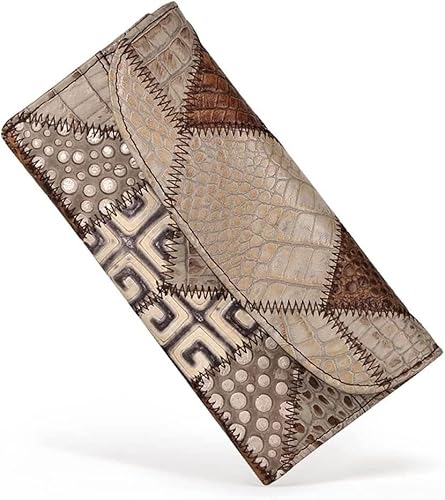 VSULZVNU Damen-Geldbörse, Vintage, Clutch, langer Stil, Münzgeldbörse, Klemmkartenhalter für Handy-Tasche (Farbe: A, Größe: 19,5 x 10 x 2 cm), A, 19.5*10*2cm von VSULZVNU