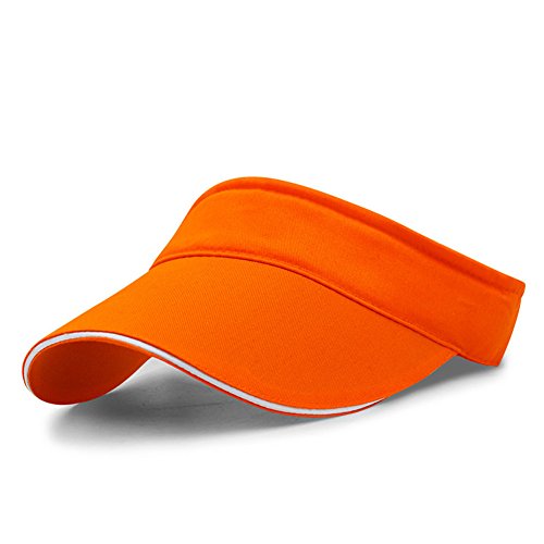 VSUSN Unisex Visor Cap Sonnenhut Einstellbar Sommerhut mit Klettverschluss für Damen und Herren, Orange von VSUSN