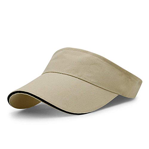 VSUSN Unisex Visor Cap Sonnenhut Einstellbar Sommerhut mit Klettverschluss für Damen und Herren,Beige von VSUSN