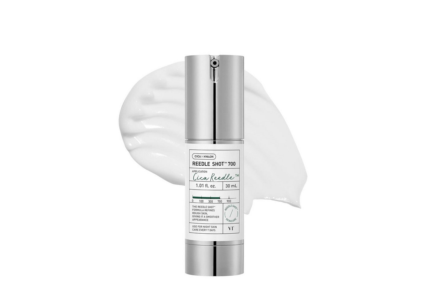 VT Cosmetics Gesichtsserum Reedle Shot 700 Gesichtsbooster mit Cica Mikronadel-Technologie, Hyaluronsäure und Centella Asiatica – Anti-Aging Pflege für, empfindliche, trockene Haut, vegan, 30 ml, wöchentliche Anwendung von VT Cosmetics