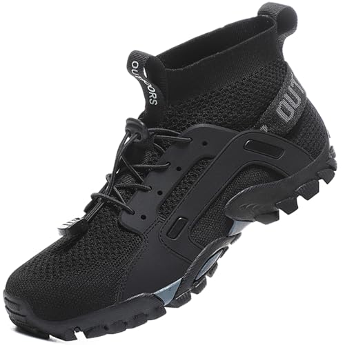 VTASQ Herren Damen Wanderschuhe Anti-Rutsch Wanderstiefel Trekkingschuhe Leicht Atmungsaktiv Outdoorschuhe Männer Sportschuhe Kletterschuhe Trail Running Traillaufschuhe Unisex Schwarz 41 EU von VTASQ