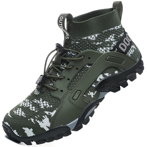 VTASQ Herren Damen Wanderschuhe Anti-Rutsch Wanderstiefel Trekkingschuhe Leicht Atmungsaktiv Outdoorschuhe Männer Sportschuhe Kletterschuhe Trail Running Traillaufschuhe Unisex Tarnung 41 EU von VTASQ