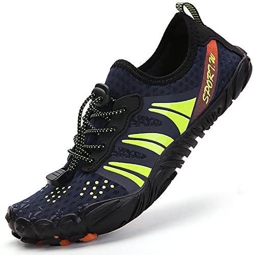 VTASQ Badeschuhe Herren Damen Schwimmschuhe Wasserschuhe Strandschuh Barfussschuhe Surfschuhe Schnell Trocknend Atmungsaktiv Fitnessschuhe rutschfest Blau Grün 41 von VTASQ