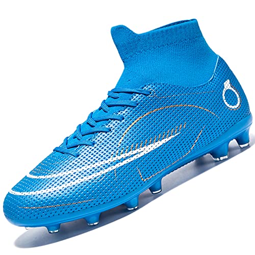 VTASQ Fußballschuhe Herren High Top Spike Cleats Jugendliche Erwachsene Outdoor Professionelle Athletics Trainingsschuhe Football Schuhe Blau 40 EU von VTASQ