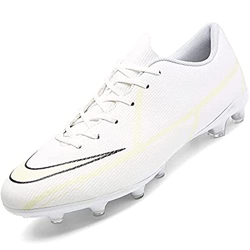 VTASQ Fußballschuhe Herren High Top Spikes Cleats Outdoor Athletics Trainingsschuhe Fußball Stiefel Fussballschuhe Outdoor Professionelle Trainingsschuhe Turnschuhe Unisex Weiß 35EU von VTASQ