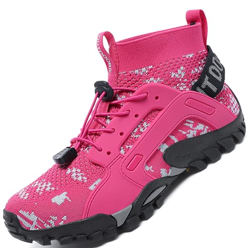 VTASQ Herren Damen Wanderschuhe Anti-Rutsch Wanderstiefel Trekkingschuhe Leicht Atmungsaktiv Outdoorschuhe Männer Sportschuhe Kletterschuhe Trail Running Traillaufschuhe Unisex Rose 38 EU von VTASQ