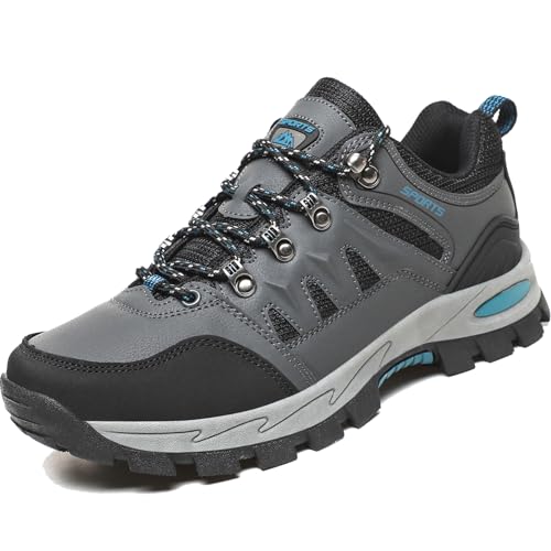 VTASQ Herren Wanderstiefel Leichte Wanderschuhe Atmungsaktiv Outdoor Sportlich Gleitsicher Bequem Bergstiefel Trekking Schuhe Damen Herren Wanderhalbschuhe Grau 41EU von VTASQ